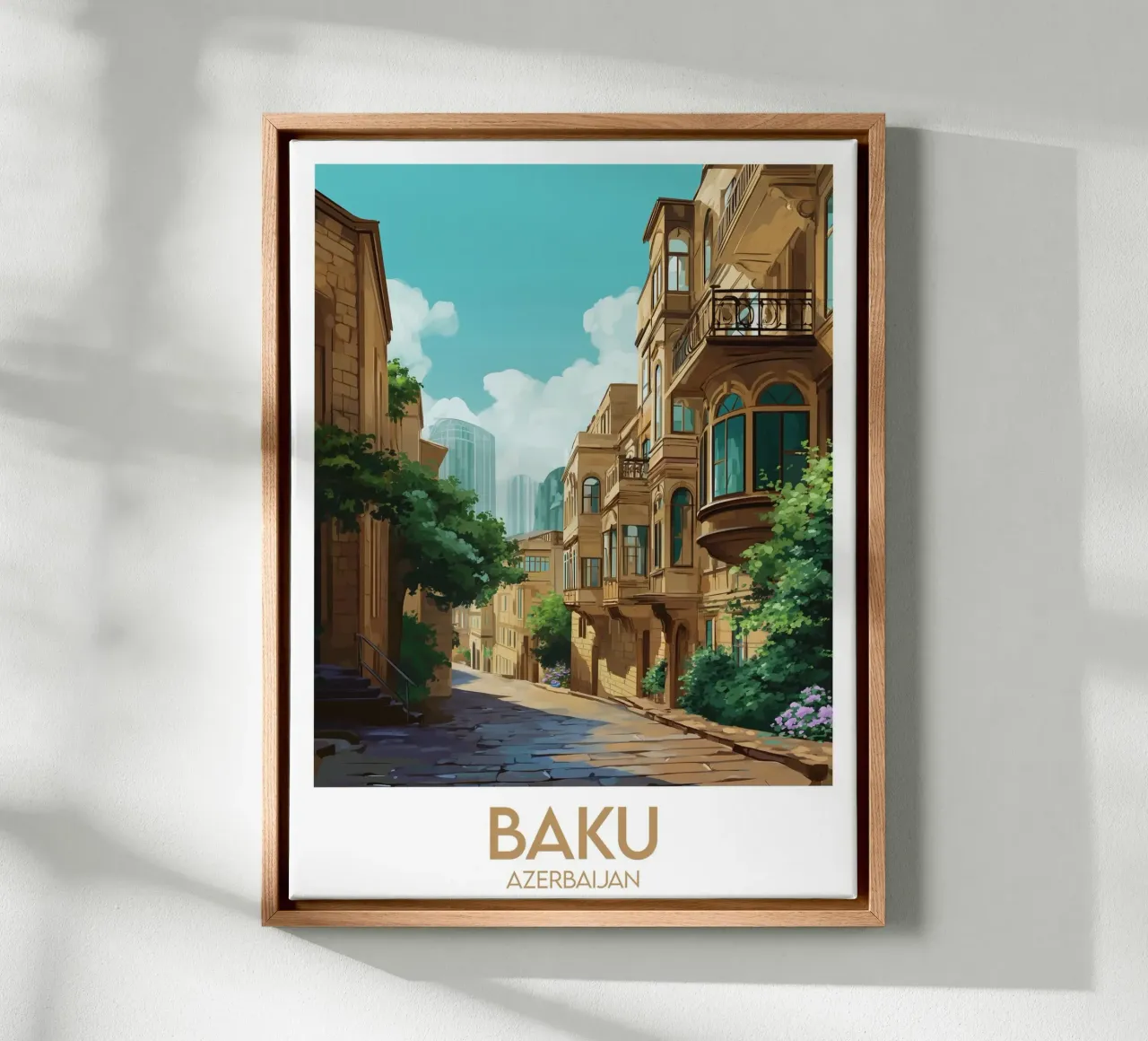 Affiche Bakou tela con Cornice a cassetta da Frame the World