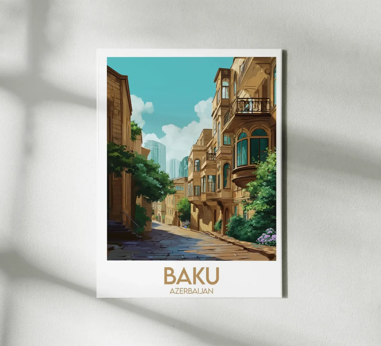 Affiche Bakou tela con Cornice a cassetta da Frame the World