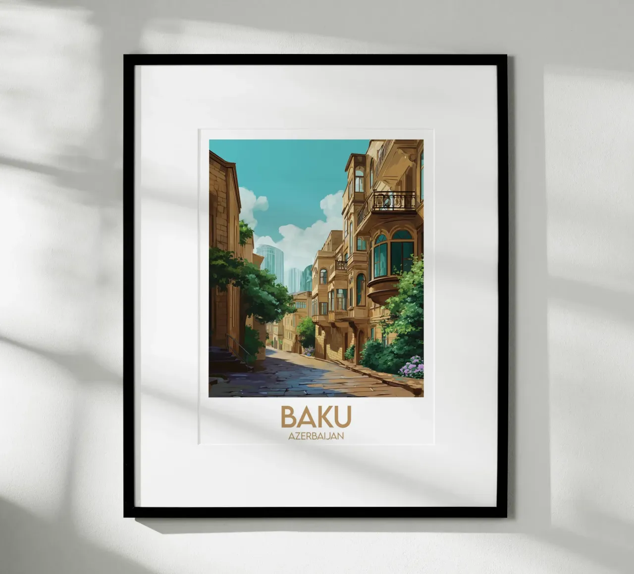 Affiche Bakou poster con telaio in alluminio da Frame the World