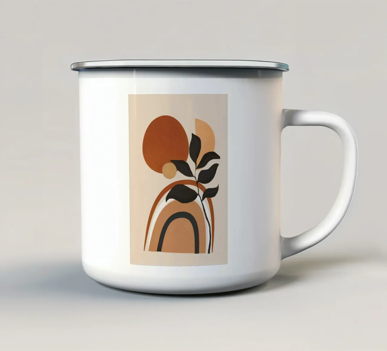 Minimal Abstract Shapes 11 Emaille Tasse von Flow Line