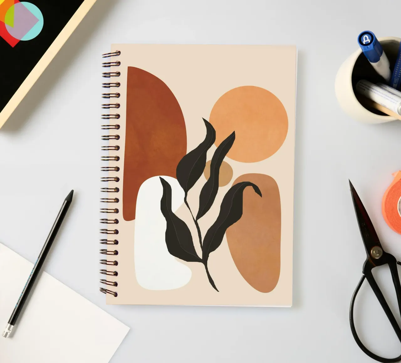 Minimal Abstract Shapes 12 spiral notebook by Flow Line