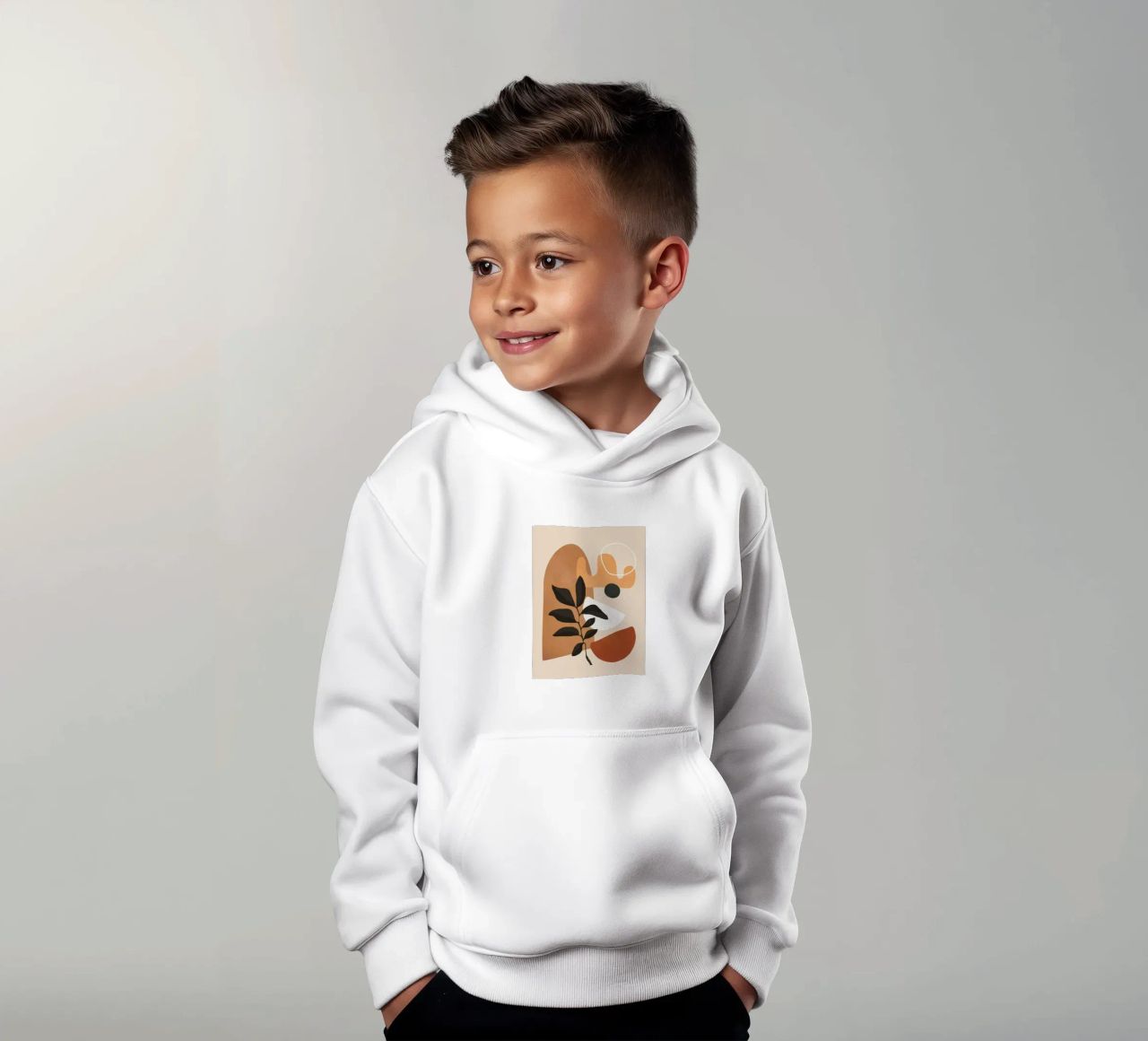 Minimal Abstract Shapes 13 felpa bambino con cappuccio da Flow Line