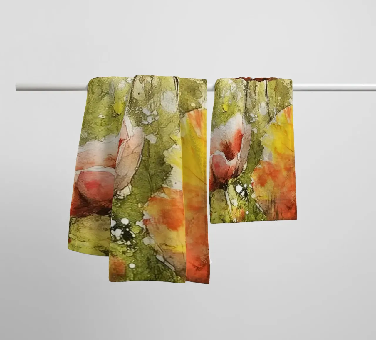 Meadow with poppies towel by Justyna Jaszke JBJart