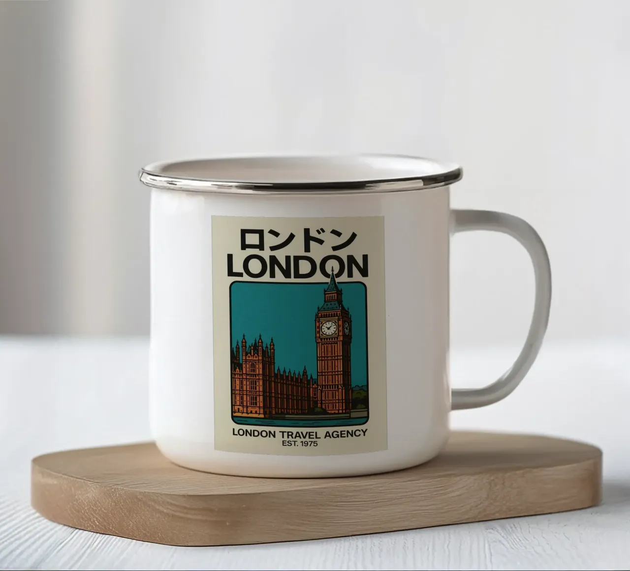 World Icons – Retro Travel Series - Big Ben Edition tazza in smalto da Studio Mooodz