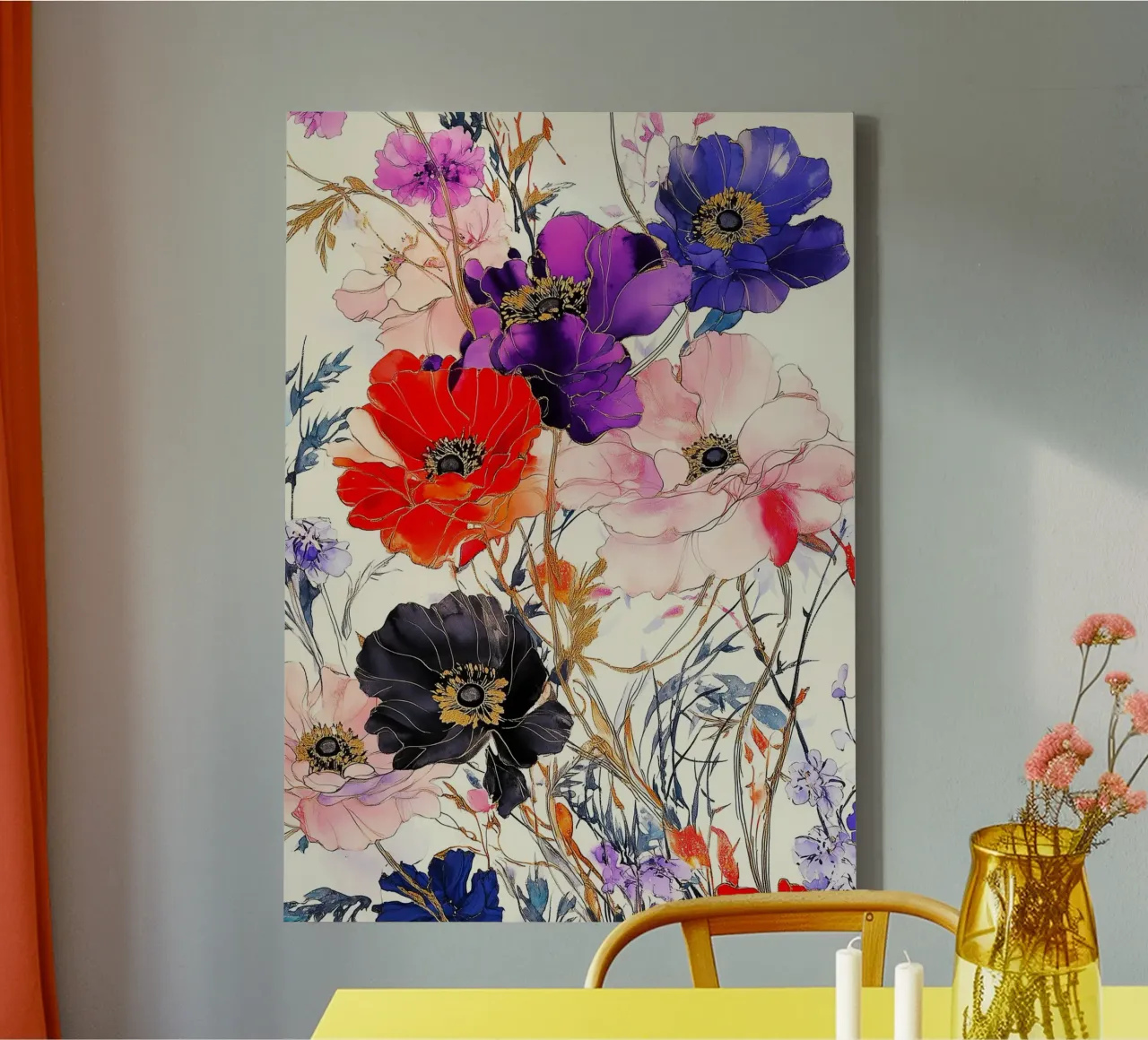 Botanical art canvas by Justyna Jaszke JBJart
