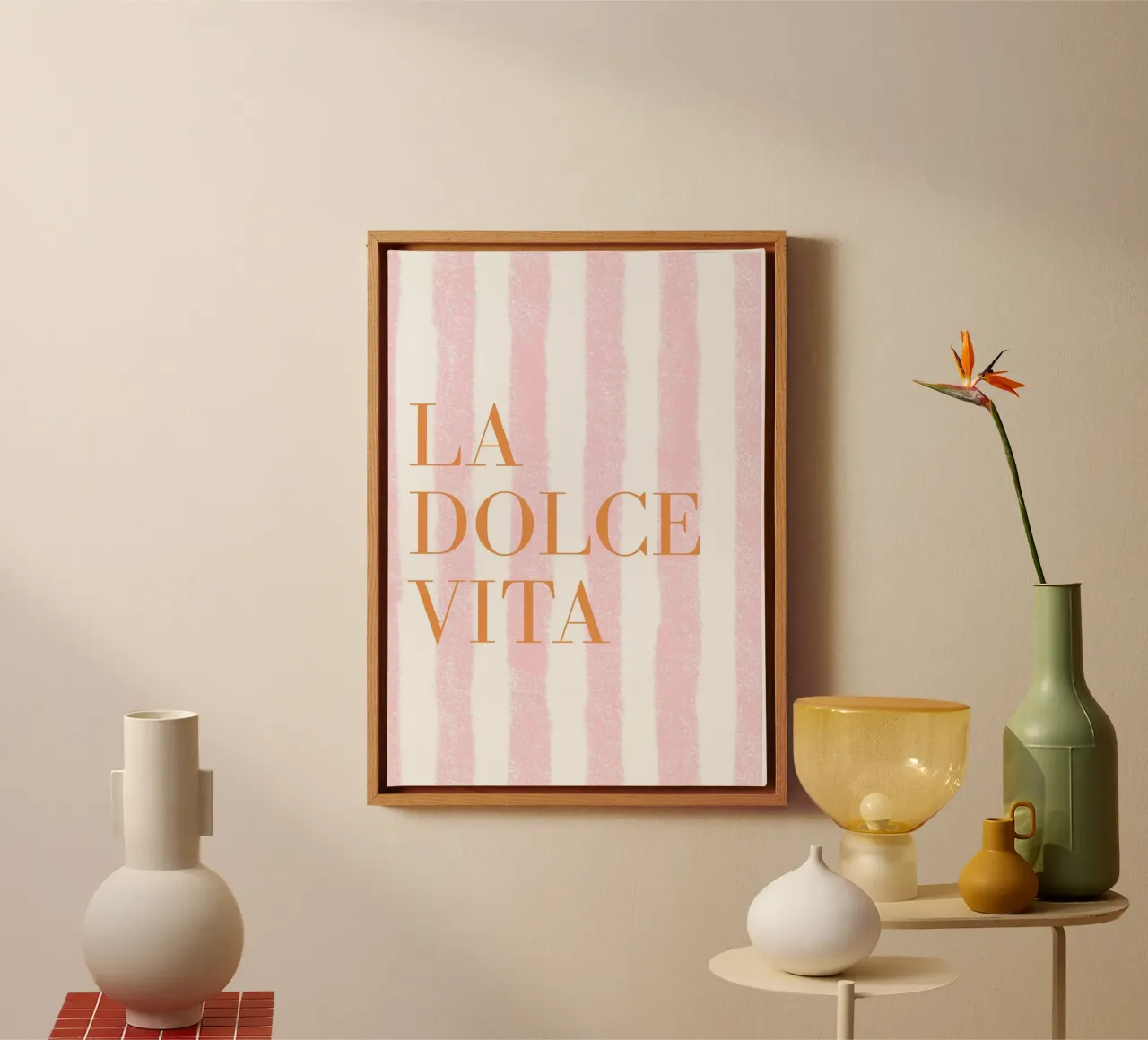 La Dolce Vita, Stampa grafica, Arte da parete Italia tela con Cornice a cassetta da DolceVita