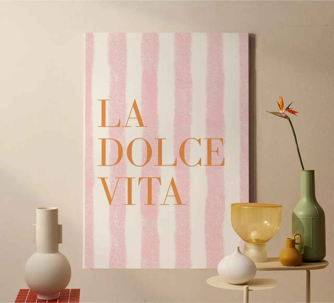 La Dolce Vita, Stampa grafica, Arte da parete Italia tela con Cornice a cassetta da DolceVita