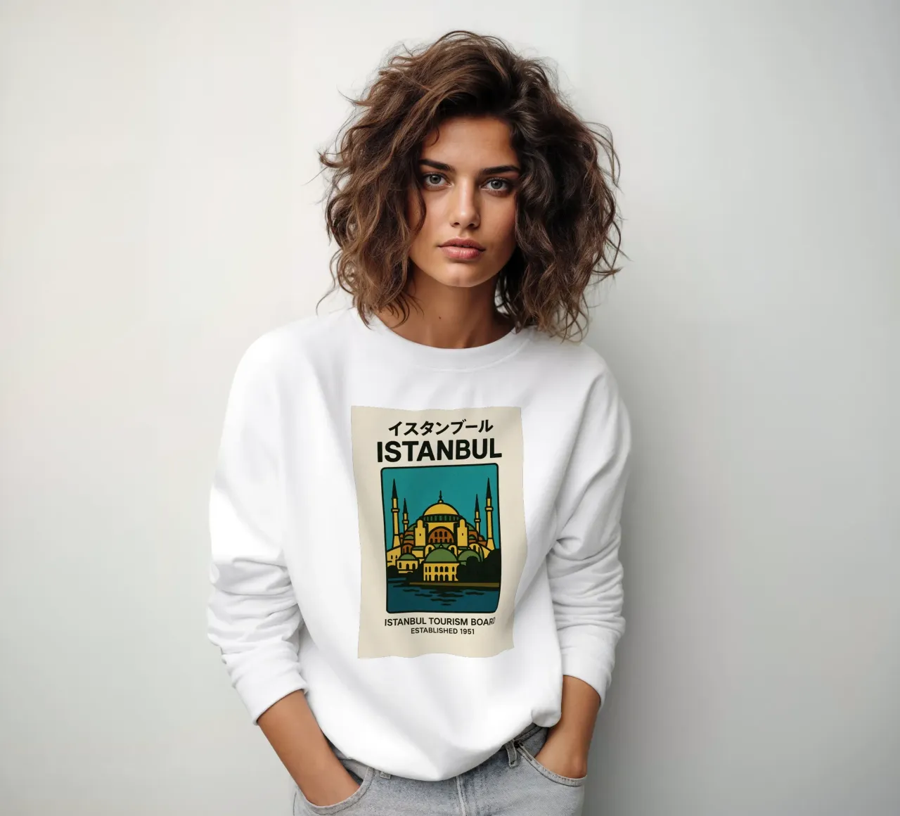 World Icons – Retro Travel Series - Istanbul View felpa da Studio Mooodz