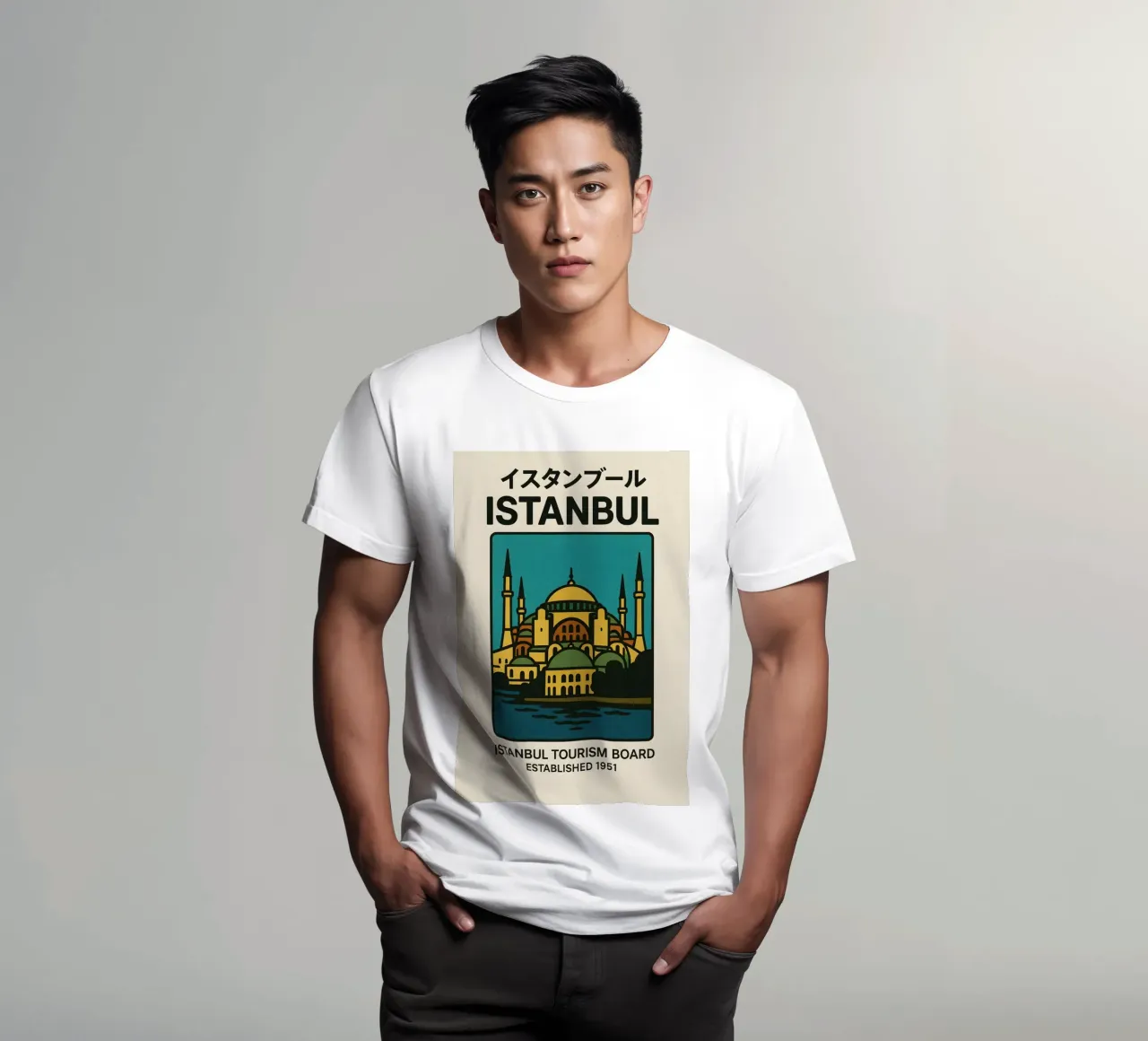 World Icons – Retro Travel Series - Istanbul View t-shirt by Studio Mooodz