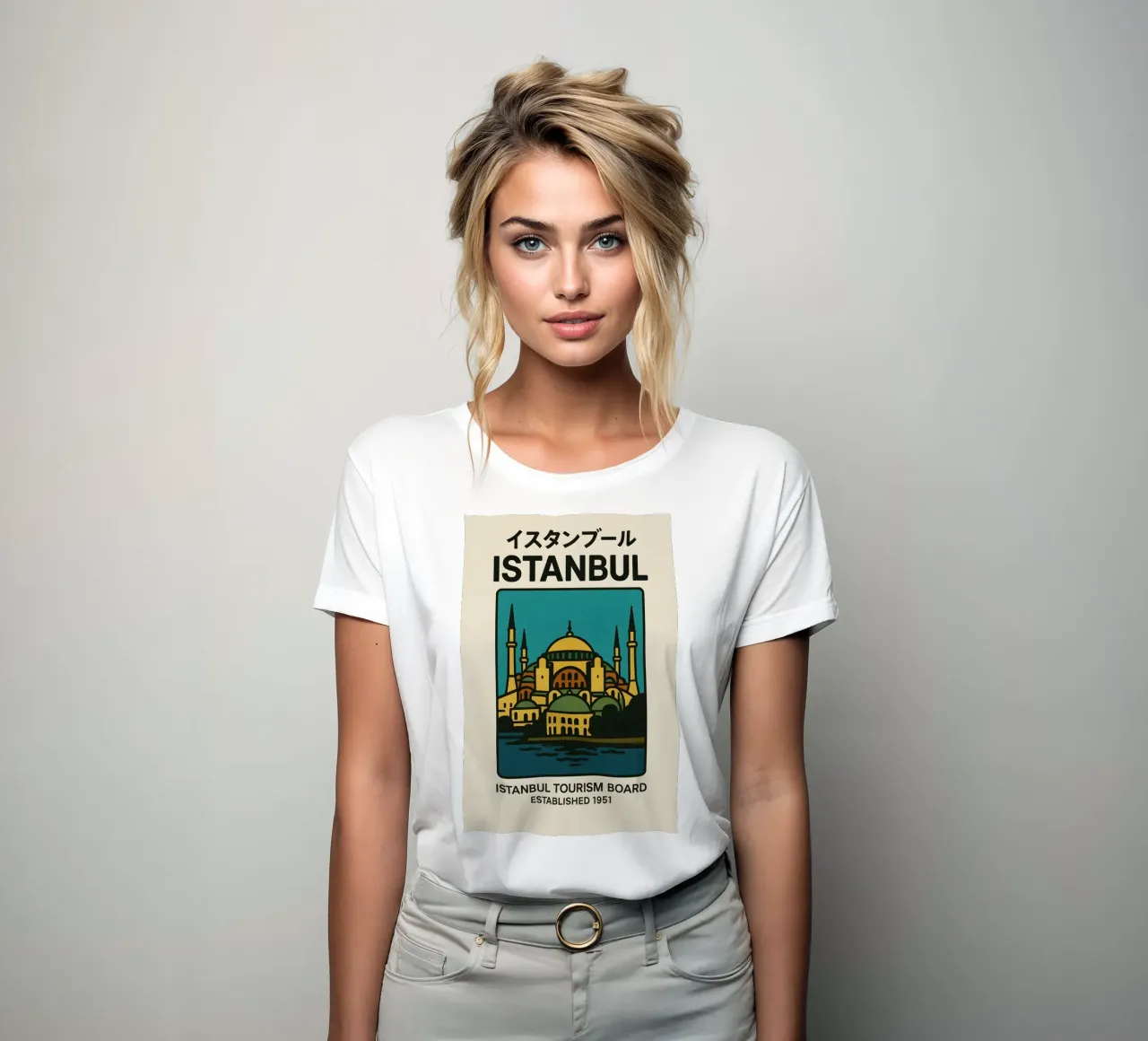 World Icons – Retro Travel Series - Istanbul View camiseta de mujer de Studio Mooodz