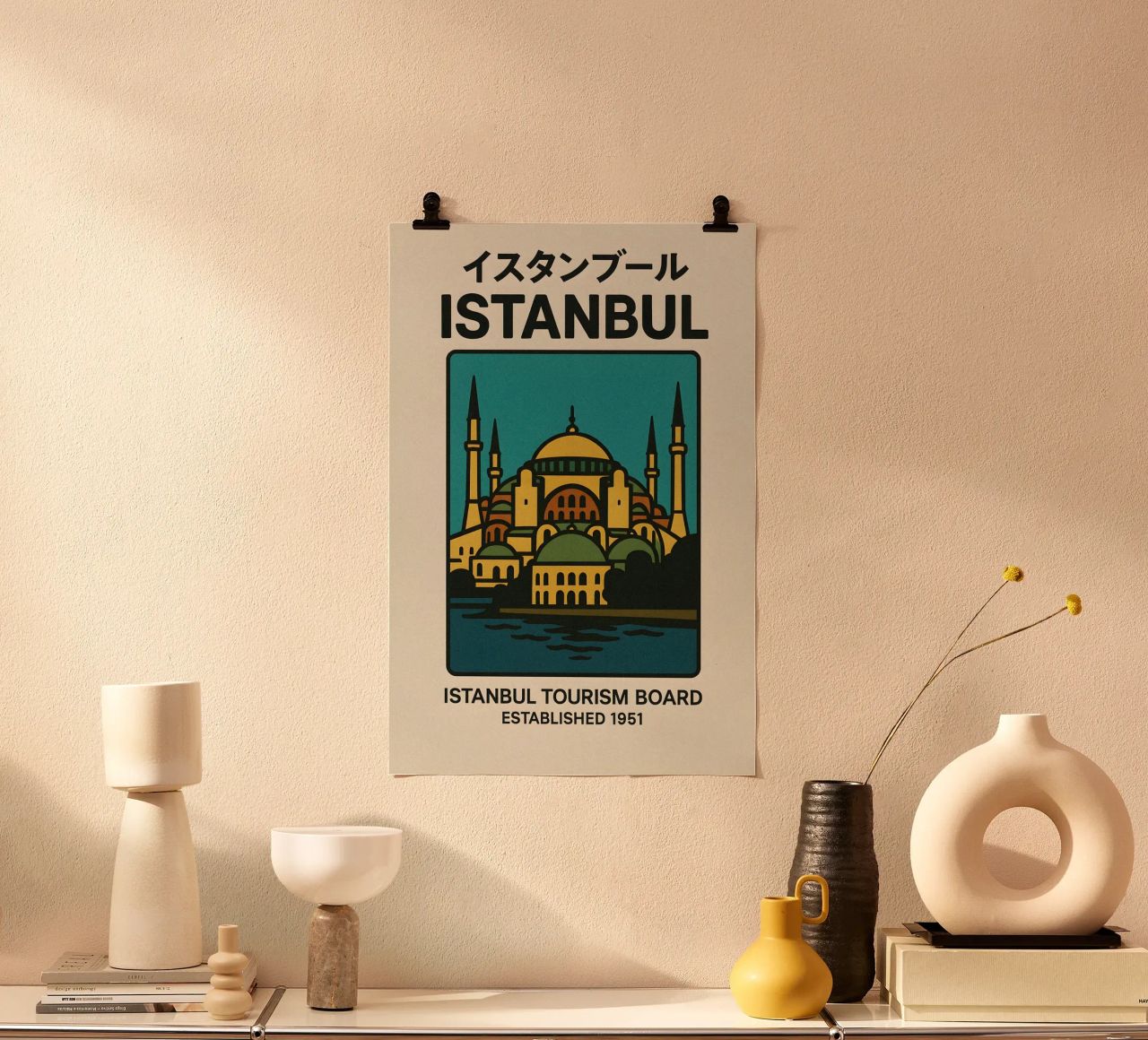 World Icons – Retro Travel Series - Istanbul View Poster von Studio Mooodz