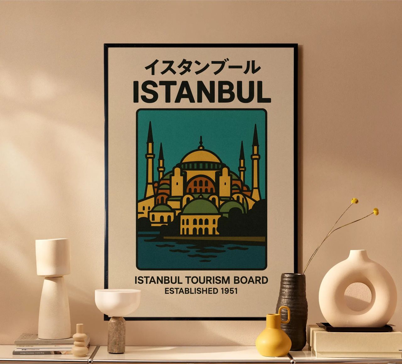 World Icons – Retro Travel Series - Istanbul View Poster von Studio Mooodz