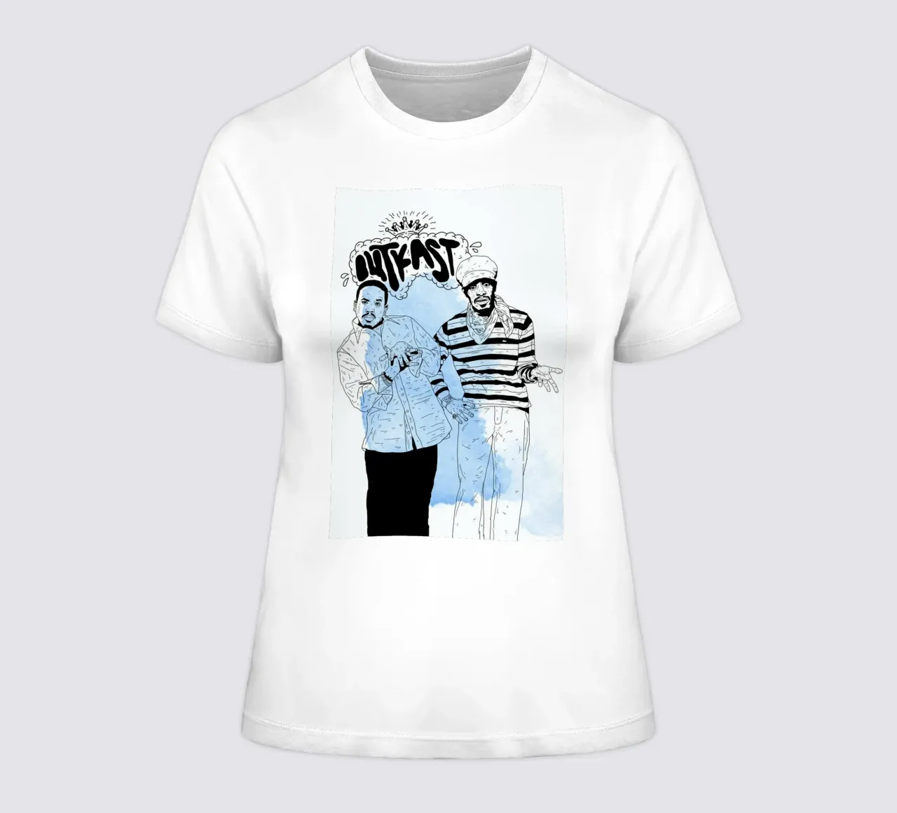 Outkast women's fitted t-shirt by Nick Cocozza