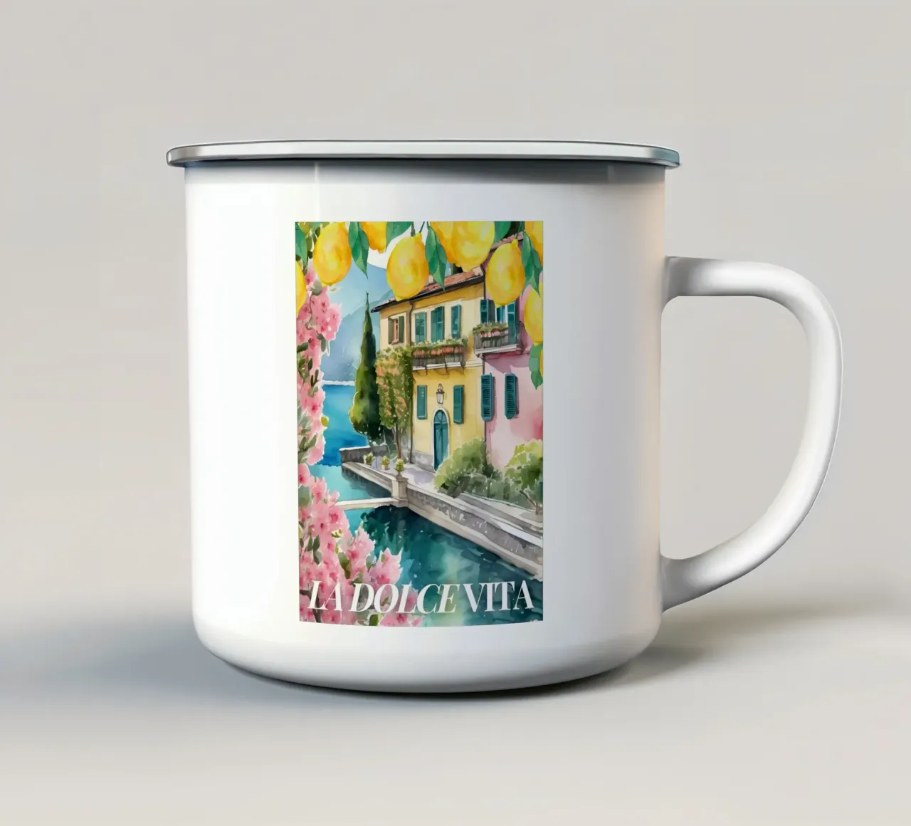 Lake Como, La Dolce Vita tazza in smalto da DolceVita