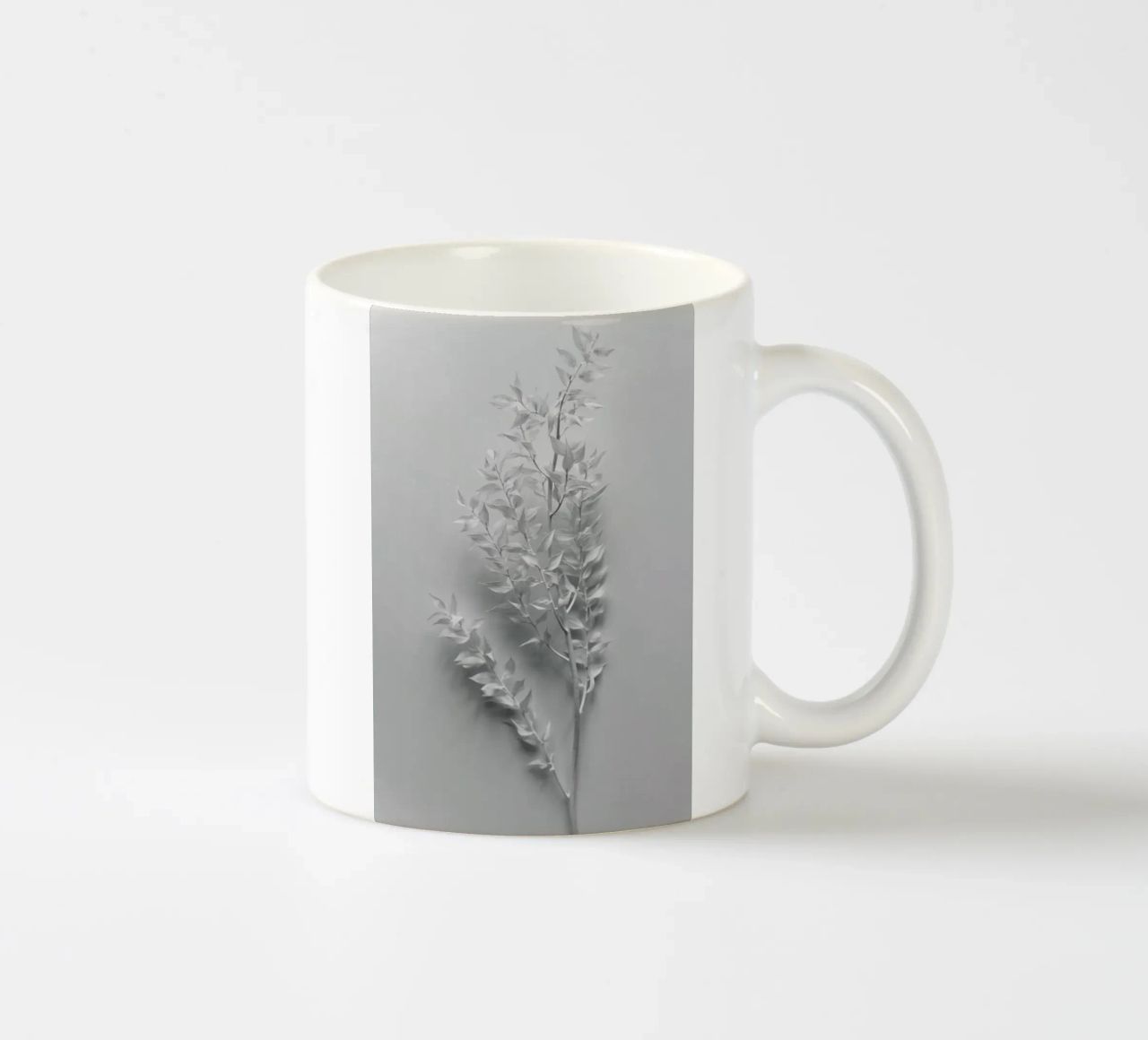 Minimal White Branch tazza in ceramica da Studio Nahili