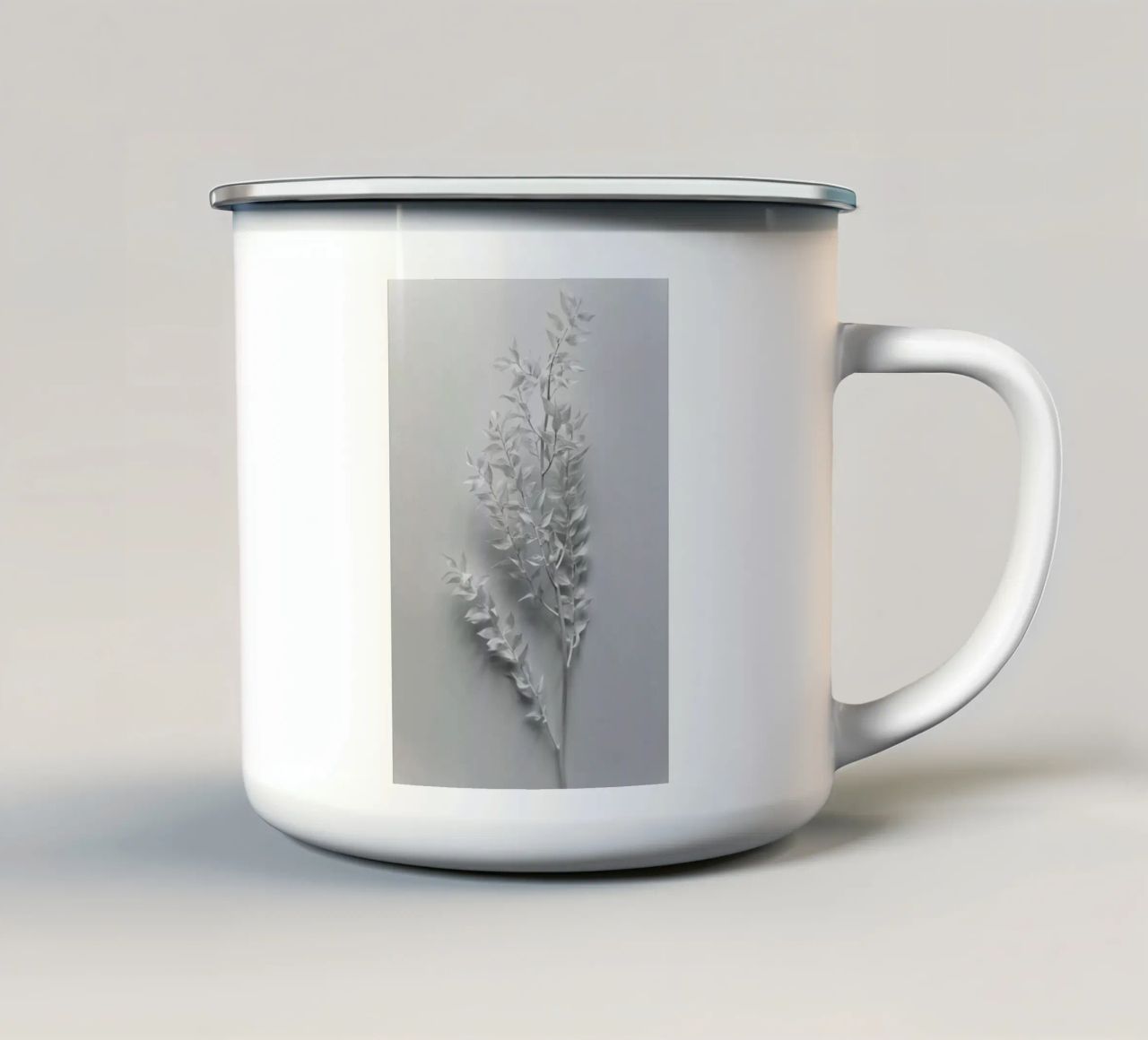 Minimal White Branch tazza in smalto da Studio Nahili