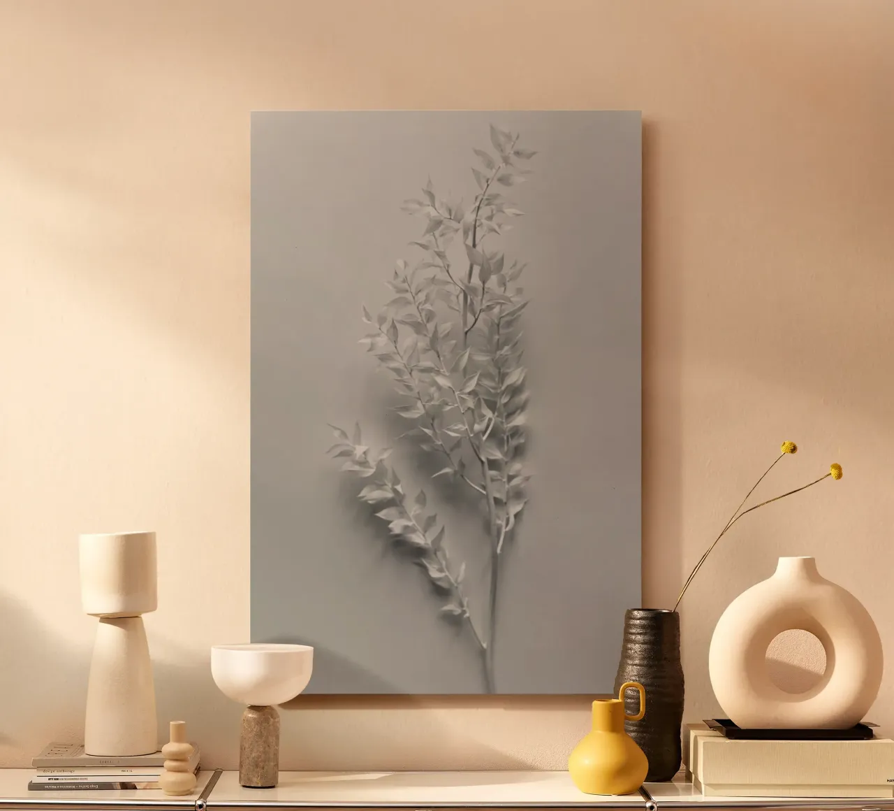 Minimal White Branch alluminio dibond da Studio Nahili
