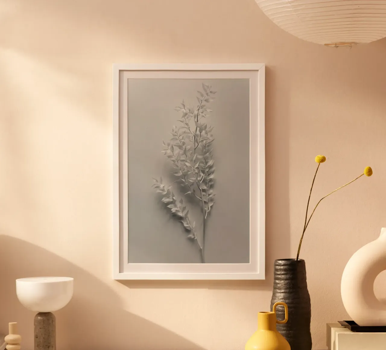 Minimal White Branch carta hahnemühle da Studio Nahili