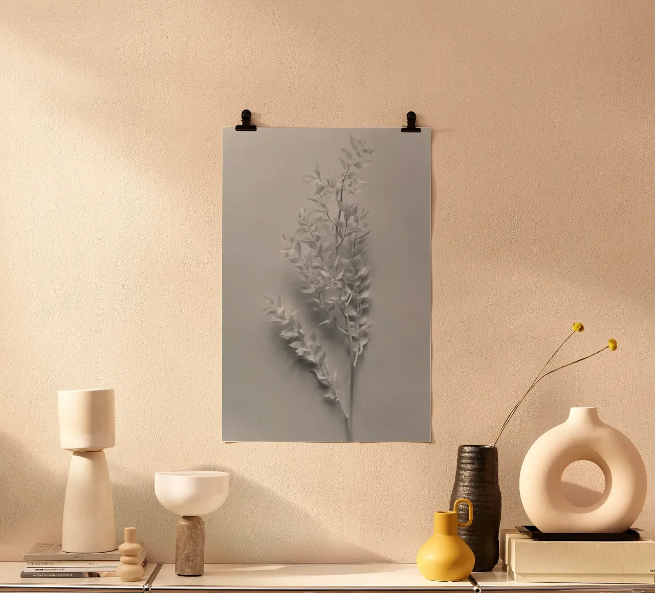 Minimal White Branch carta hahnemühle da Studio Nahili