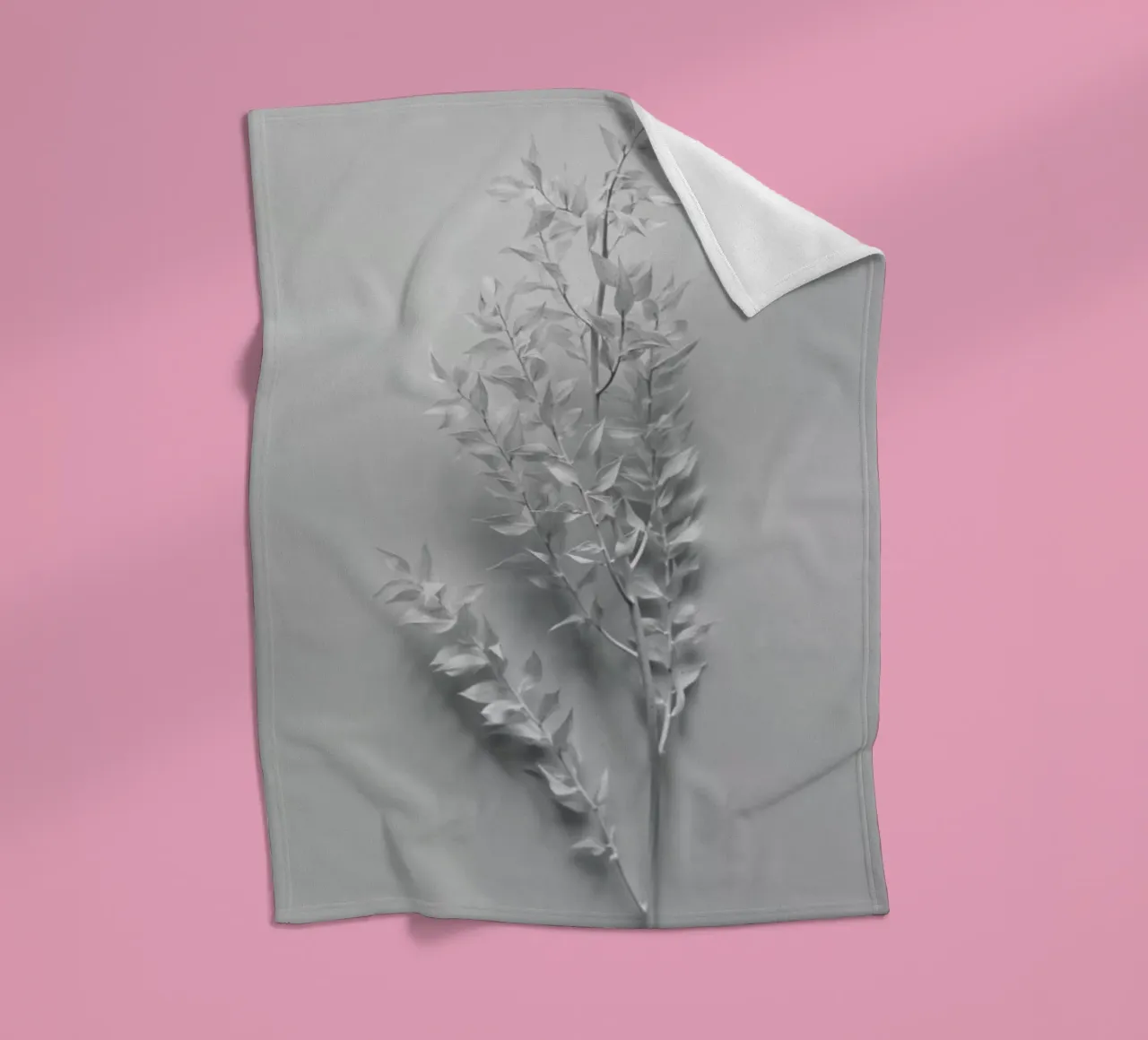 Minimal White Branch coperta in pile da Studio Nahili