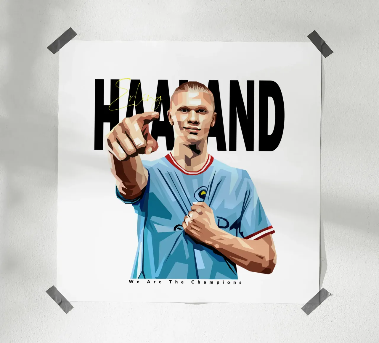 Erling Haaland poster con telaio in alluminio da WPAP MALANG