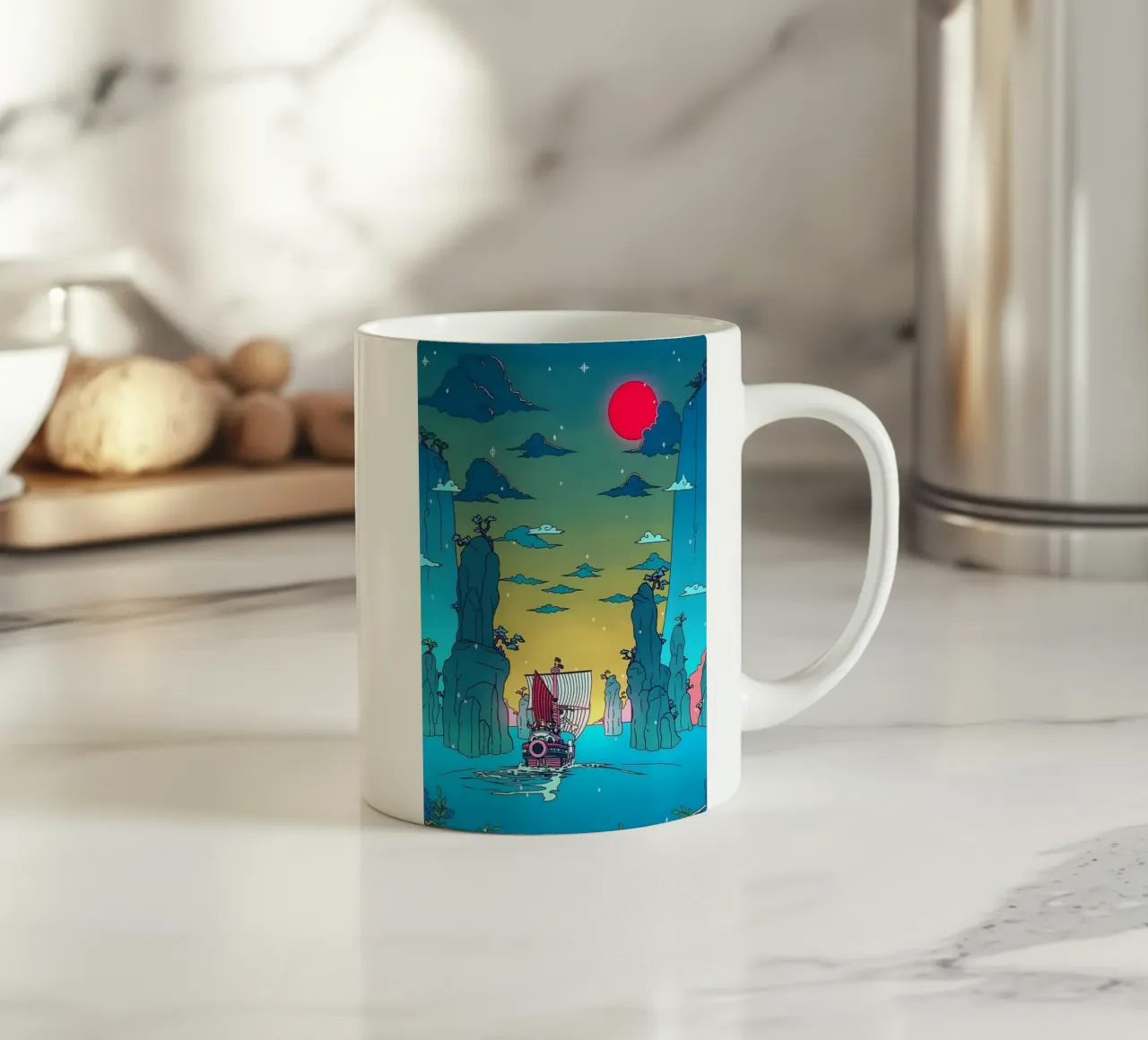 Il sole va tazza in ceramica da Waylons Studio