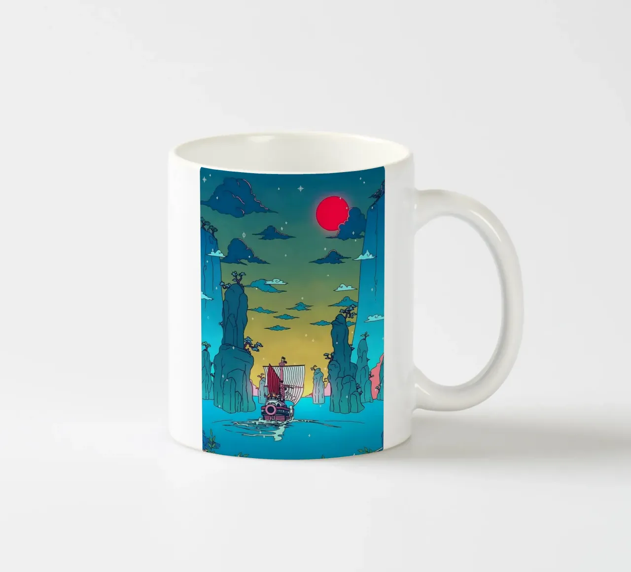 Il sole va tazza in ceramica da Waylons Studio