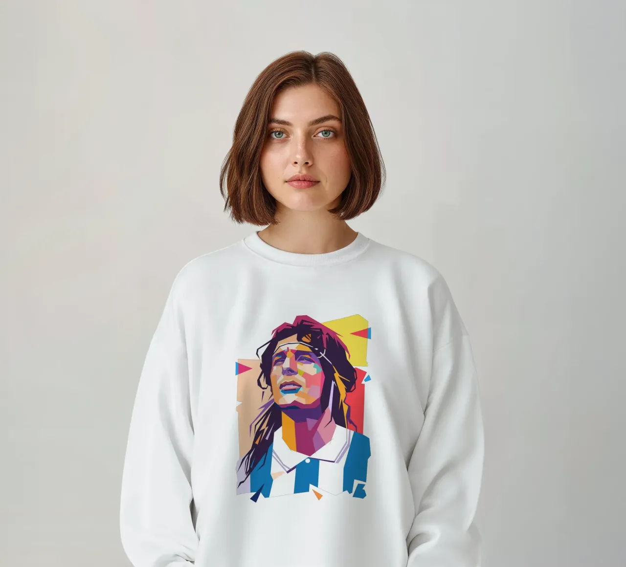 Ritratto pop art dell'icona del calcio Claudio Caniggia felpa da Hantamrata