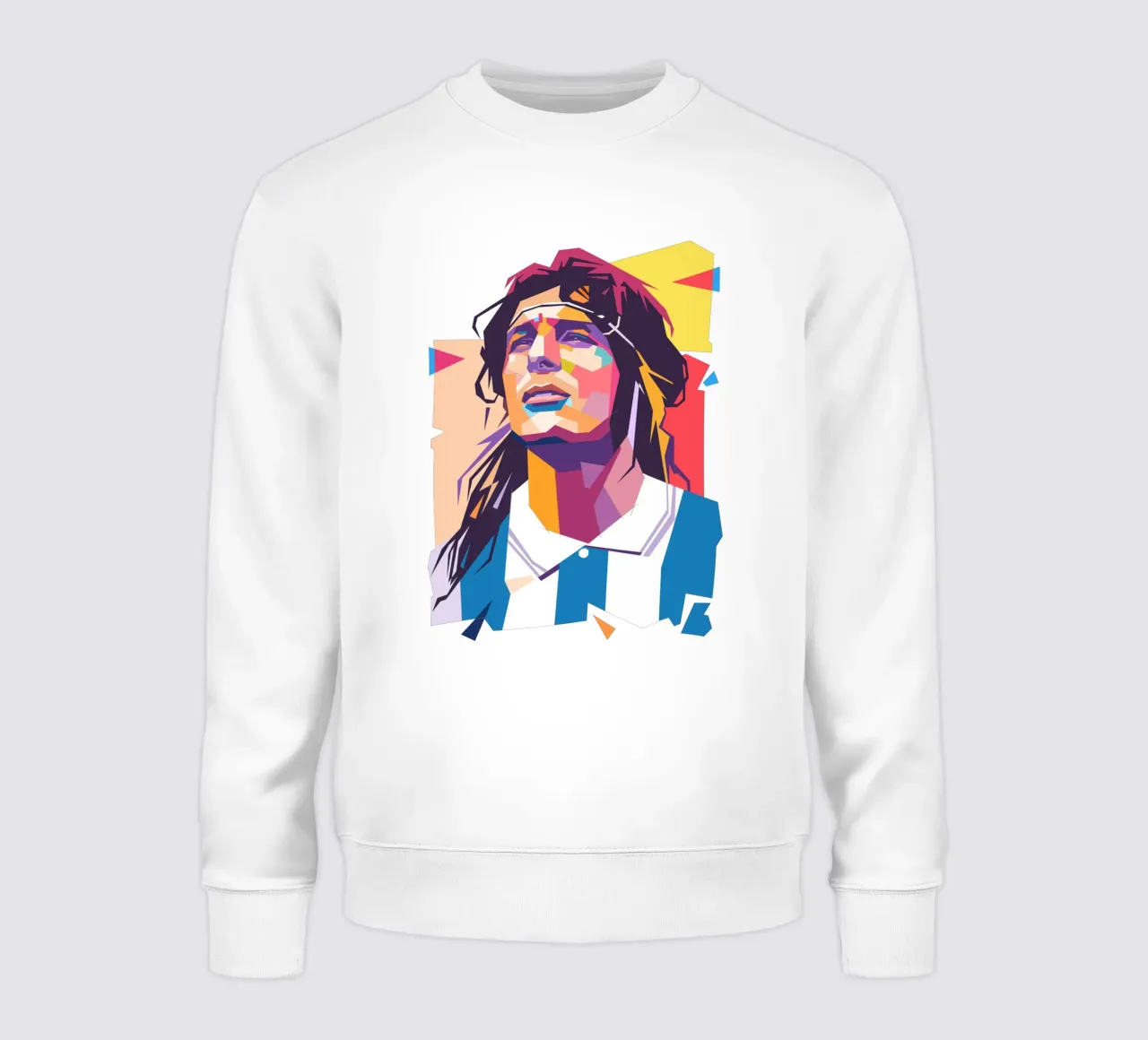 Ritratto pop art dell'icona del calcio Claudio Caniggia felpa da Hantamrata