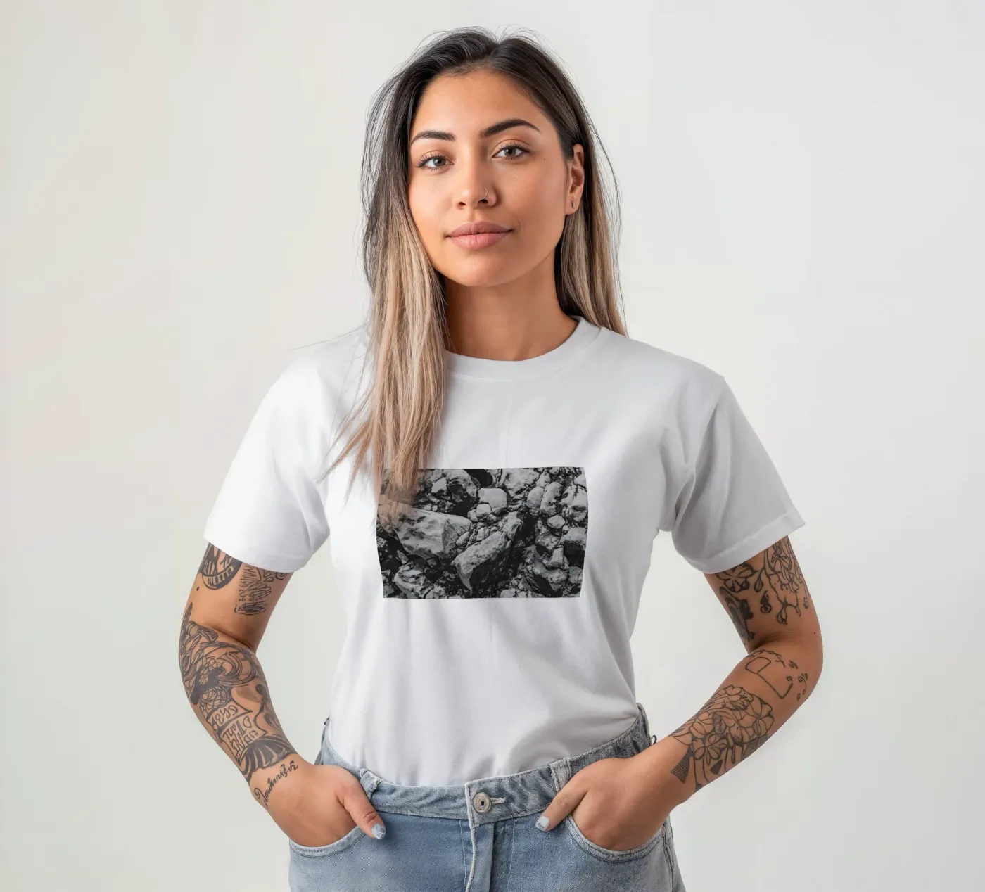 Solid stone structure t-shirt by Carinaprint
