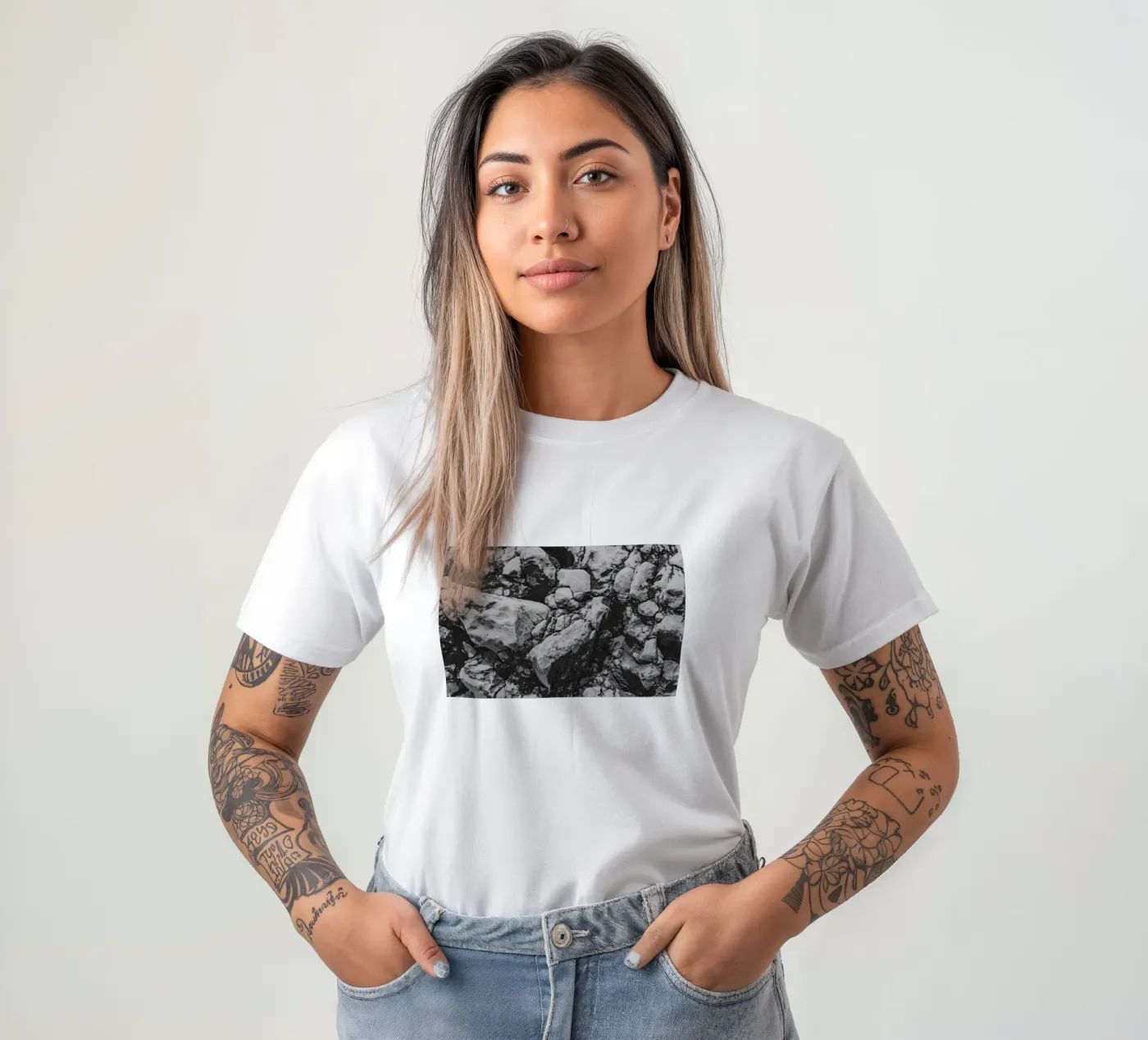 Solid stone structure t-shirt by Carinaprint