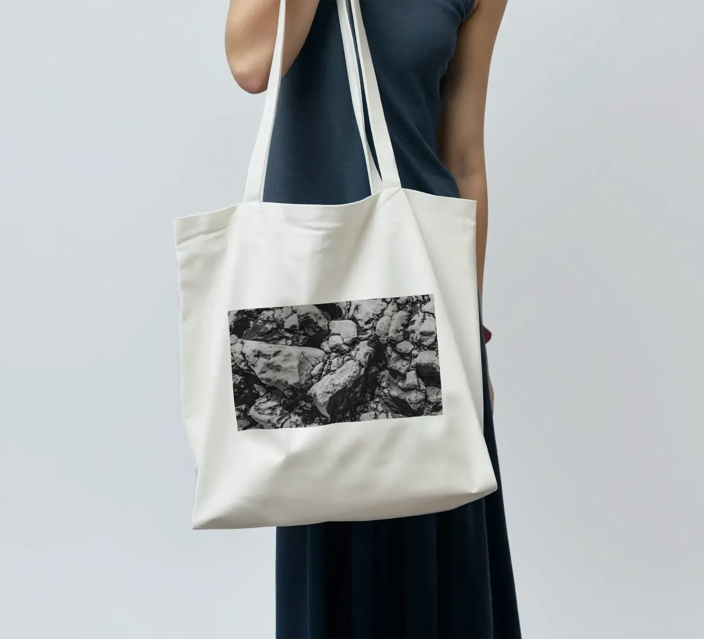 Solid stone structure tote bag by Carinaprint