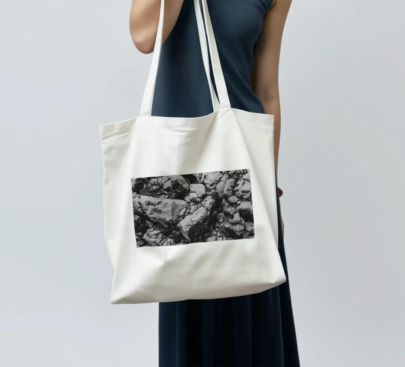 Solid stone structure tote bag by Carinaprint