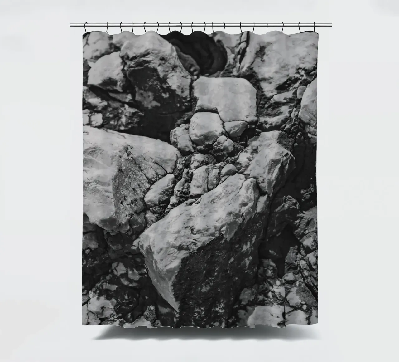 Solid stone structure shower curtain by Carinaprint