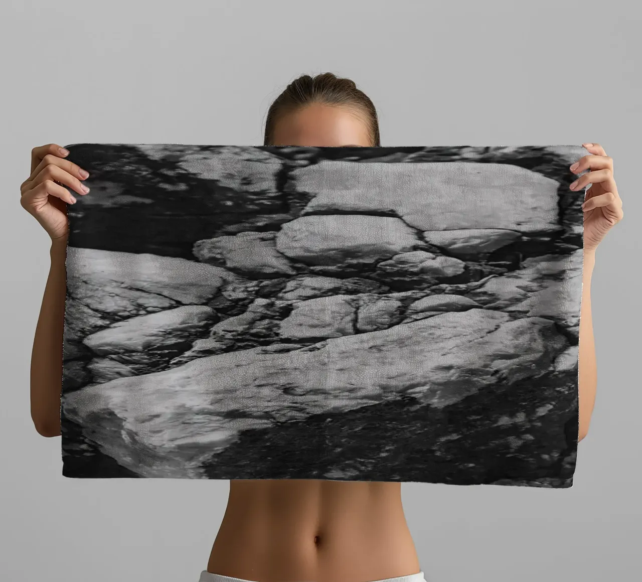 Solid stone structure towel by Carinaprint