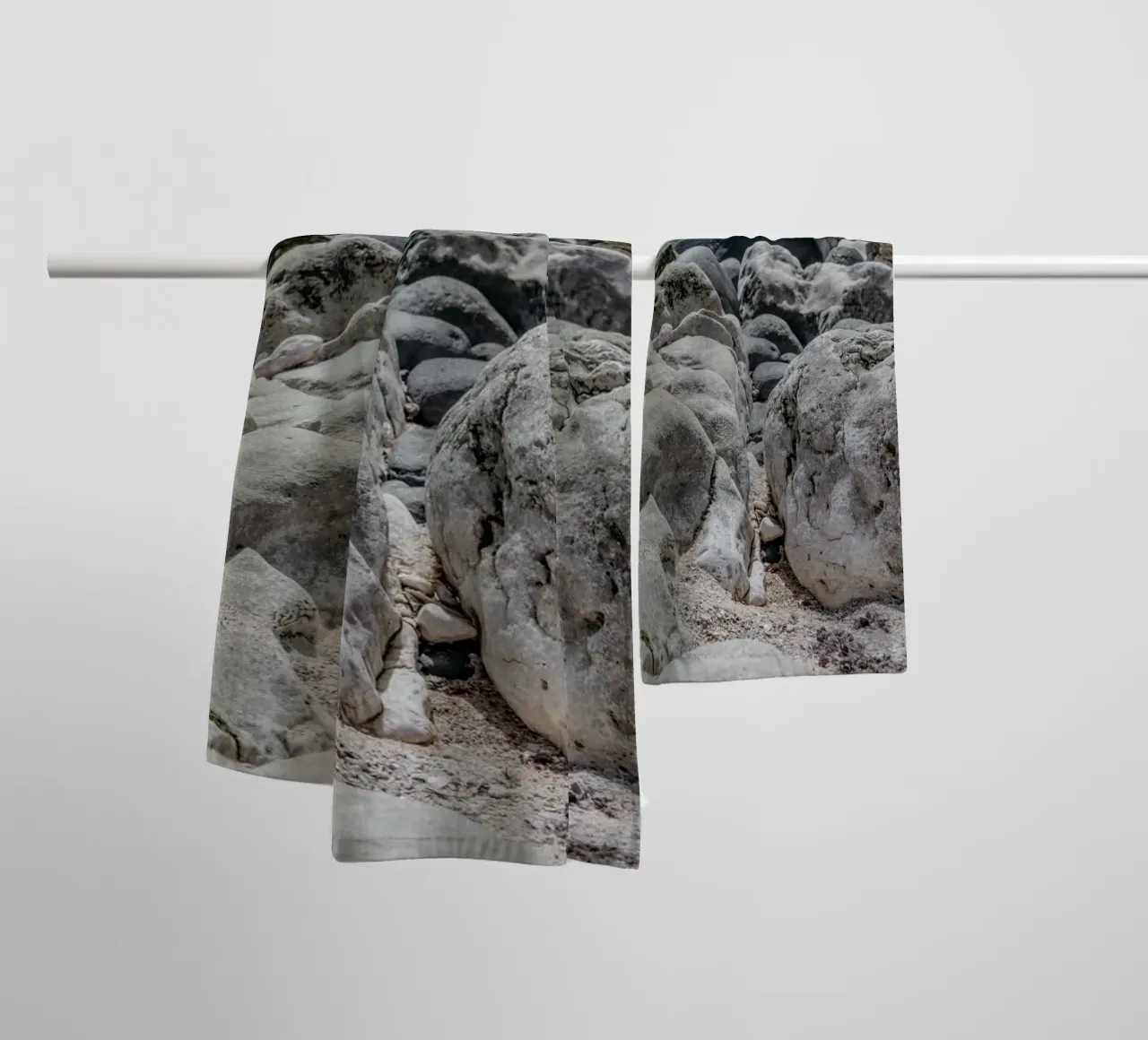 Rocky nature coast towel by Carinaprint