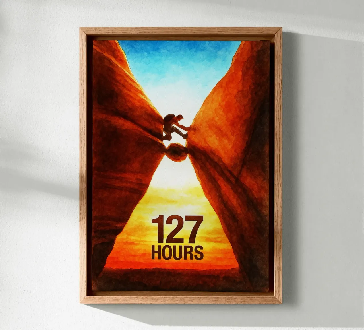 127 hours repainting imagination art watercolor canvas with Floater frame by SIQAYA