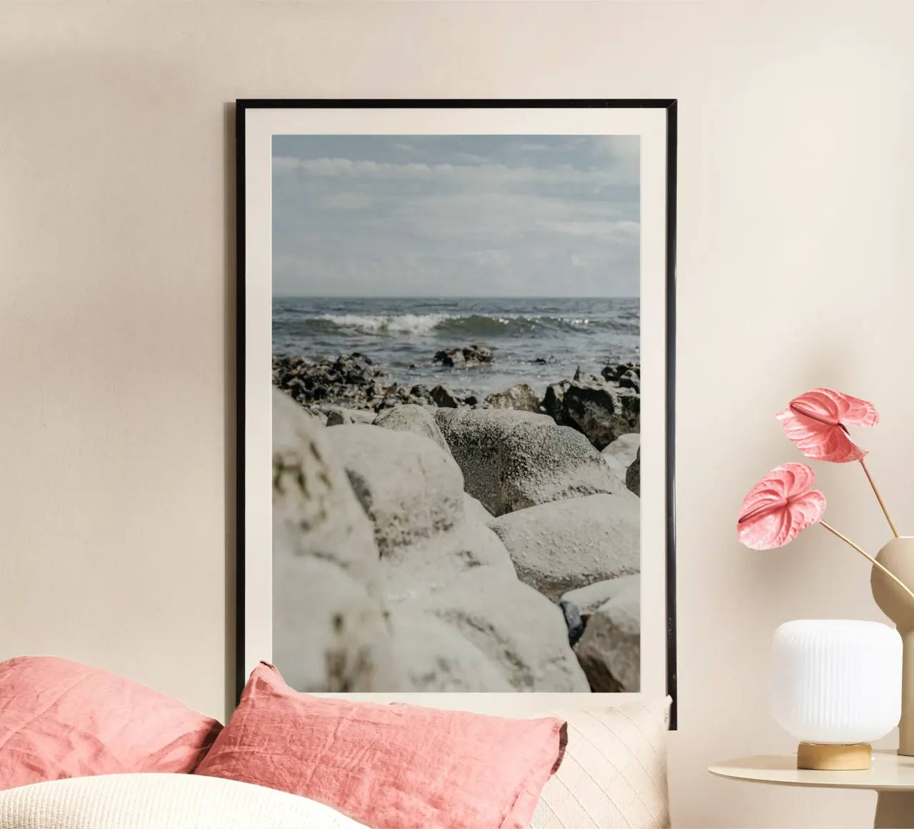 Waves and rock formations hahnemühle by Carinaprint