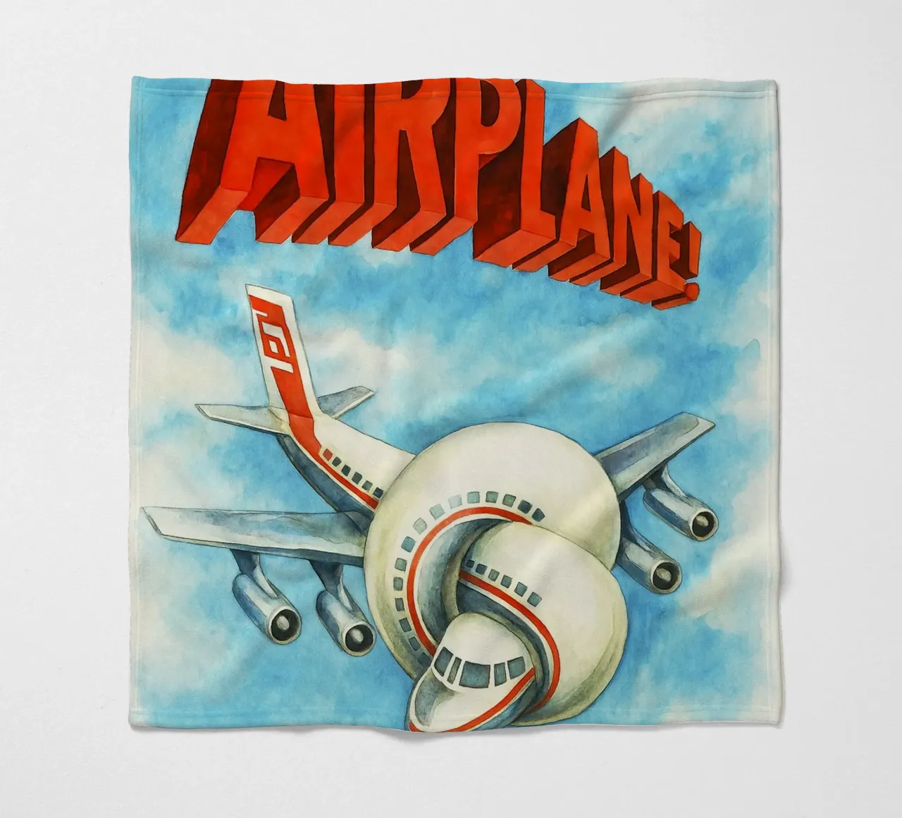airplane repainting imagination art watercolor design coperta in pile da SIQAYA