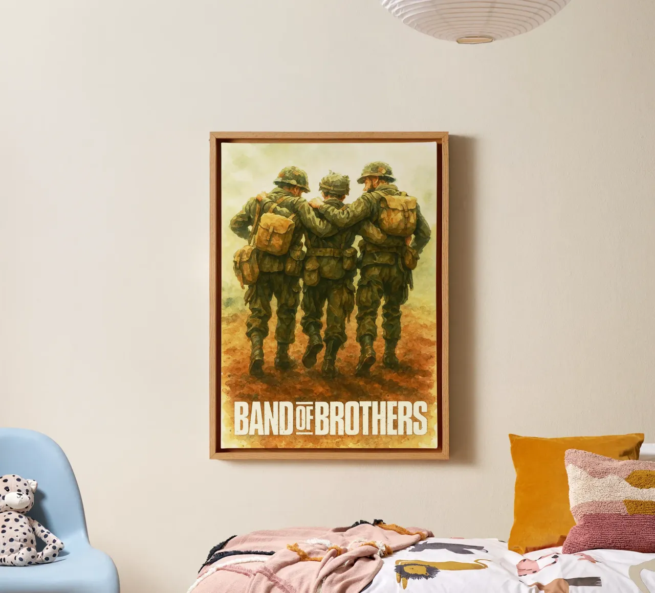 Band van broer herschilderen verbeelding kunst aquarel ontwerp canvas met Baklijst van SIQAYA