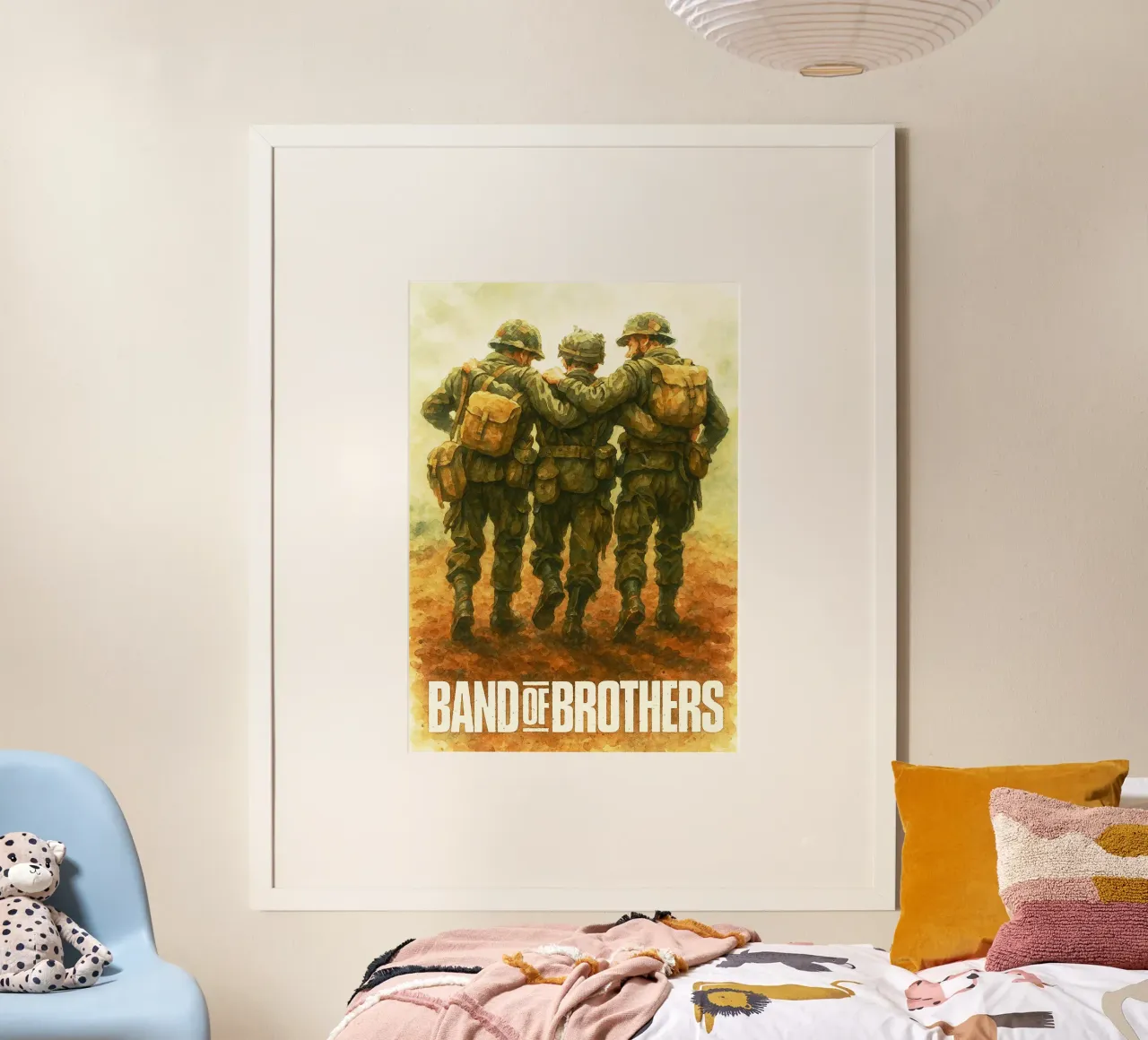 Banda di fratello ridipingere immaginazione arte acquerello design poster con telaio in legno da SIQAYA