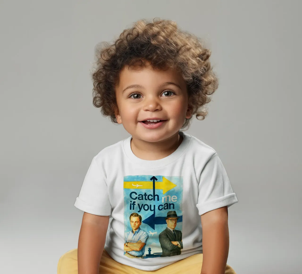 catch me if you can repainting imagination watercolor art baby t-shirt by SIQAYA