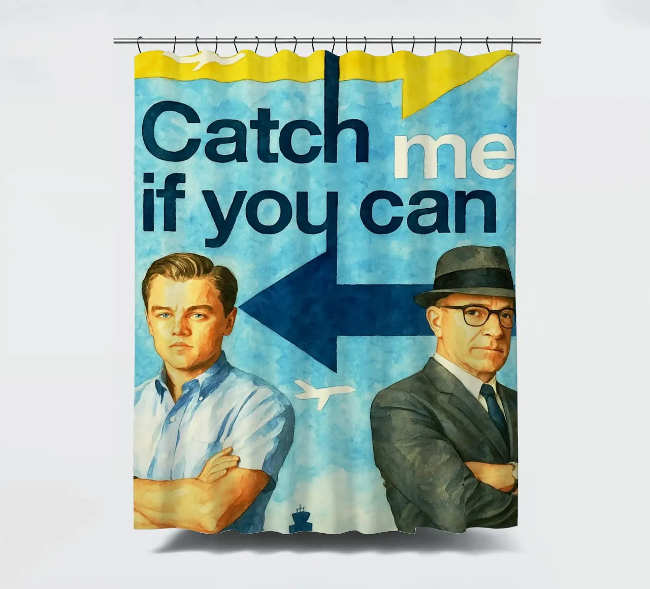 catch me if you can repainting imagination watercolor art shower curtain by SIQAYA