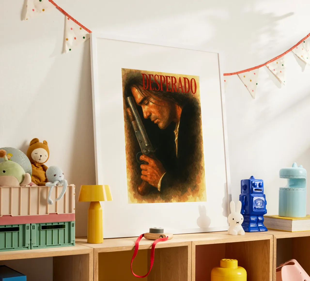 Desperado ridipingere l'immaginazione ad acquerello poster con telaio in legno da SIQAYA