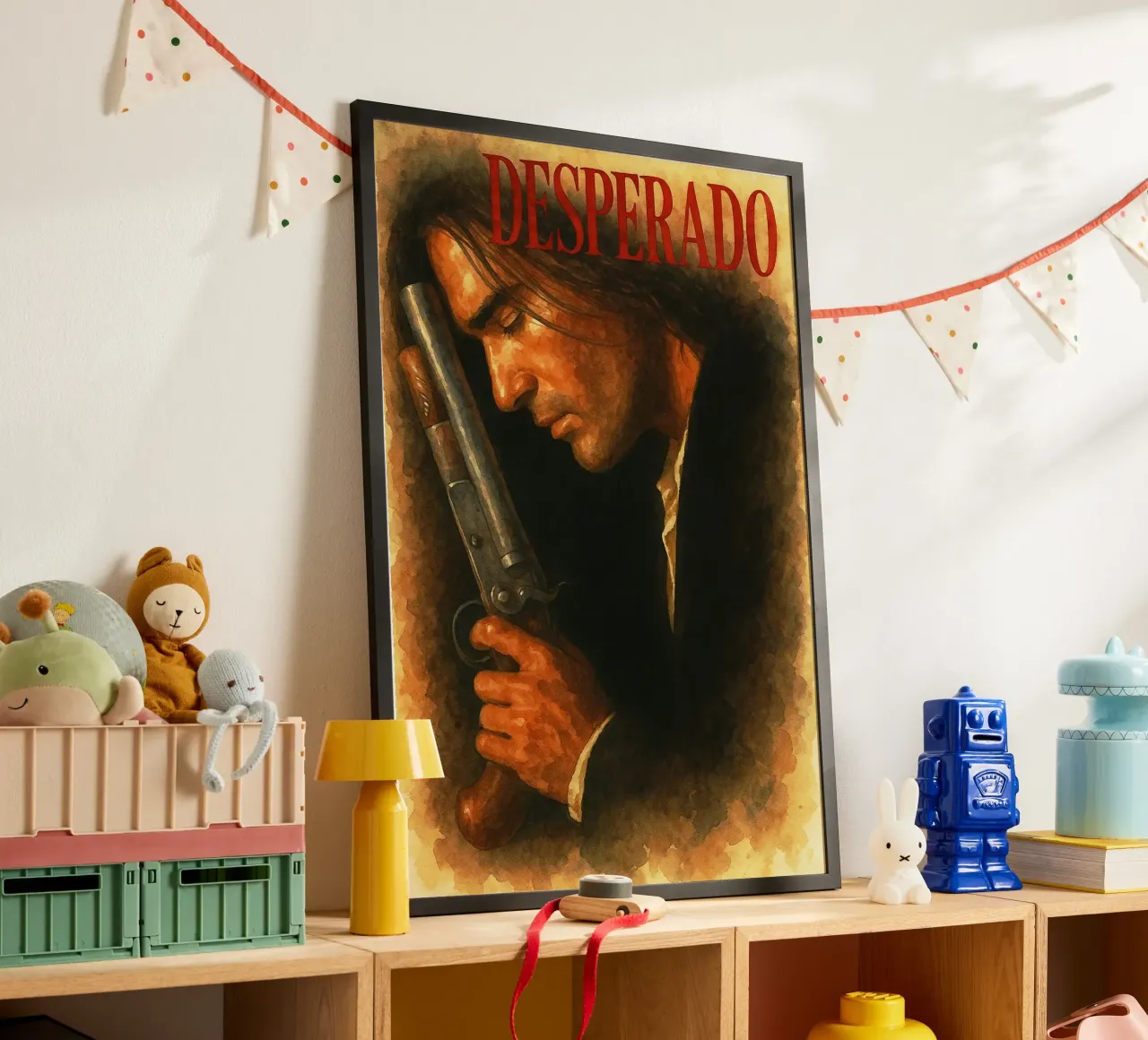 Desperado ridipingere l'immaginazione ad acquerello poster con telaio in legno da SIQAYA