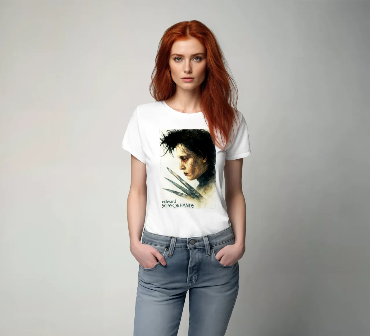 edward scissorhands repeindre imagination aquarelle t-shirt de SIQAYA