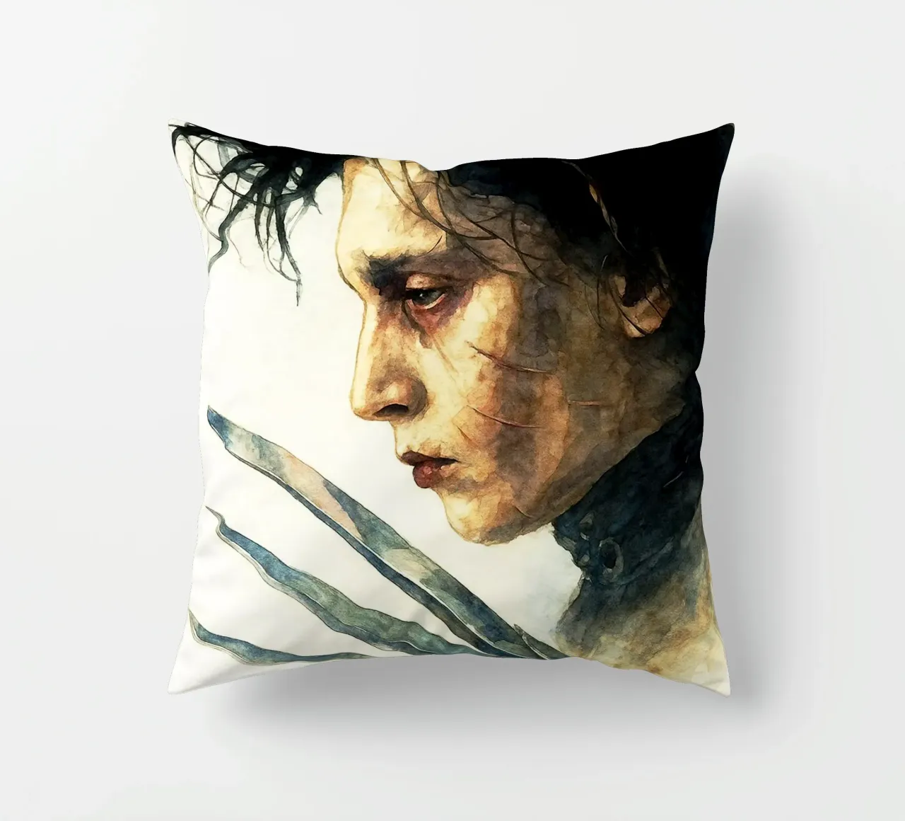 edward scissorhands repeindre imagination aquarelle coussin de SIQAYA