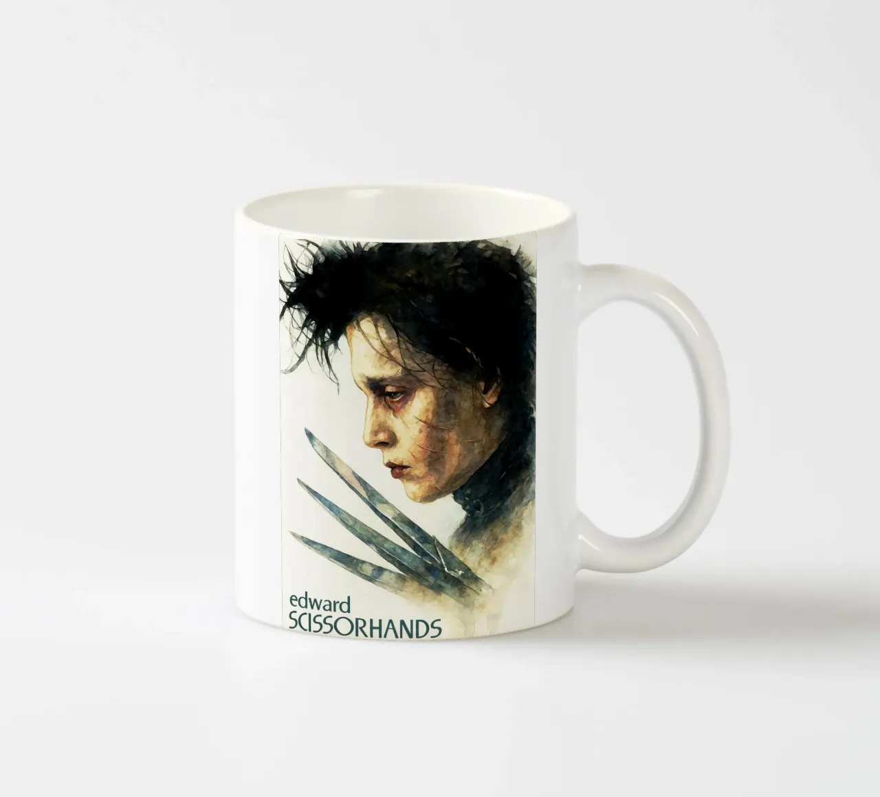 edward scissorhands repeindre imagination aquarelle mug en céramique de SIQAYA