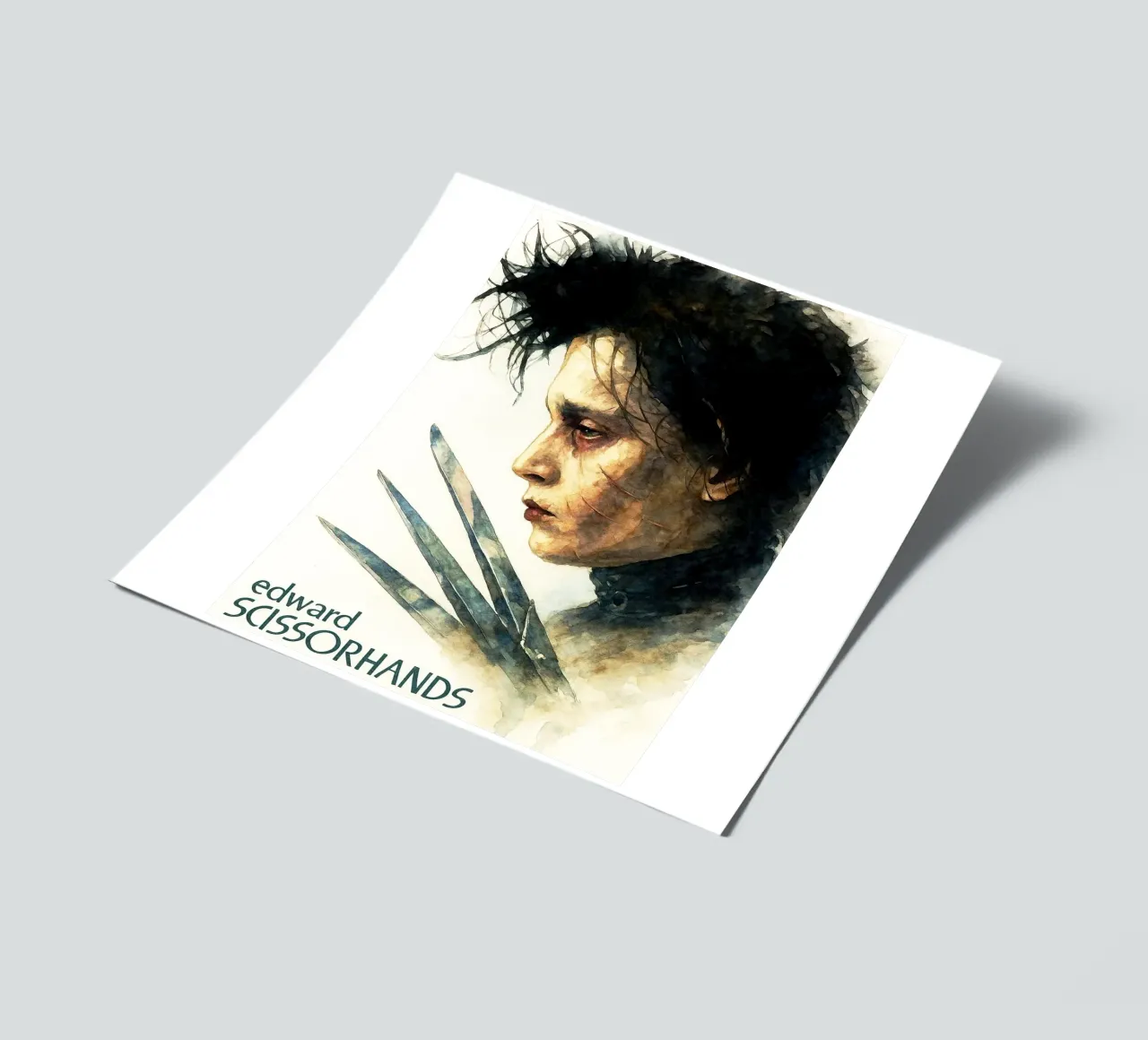 edward scissorhands repeindre imagination aquarelle planche autocollant de SIQAYA