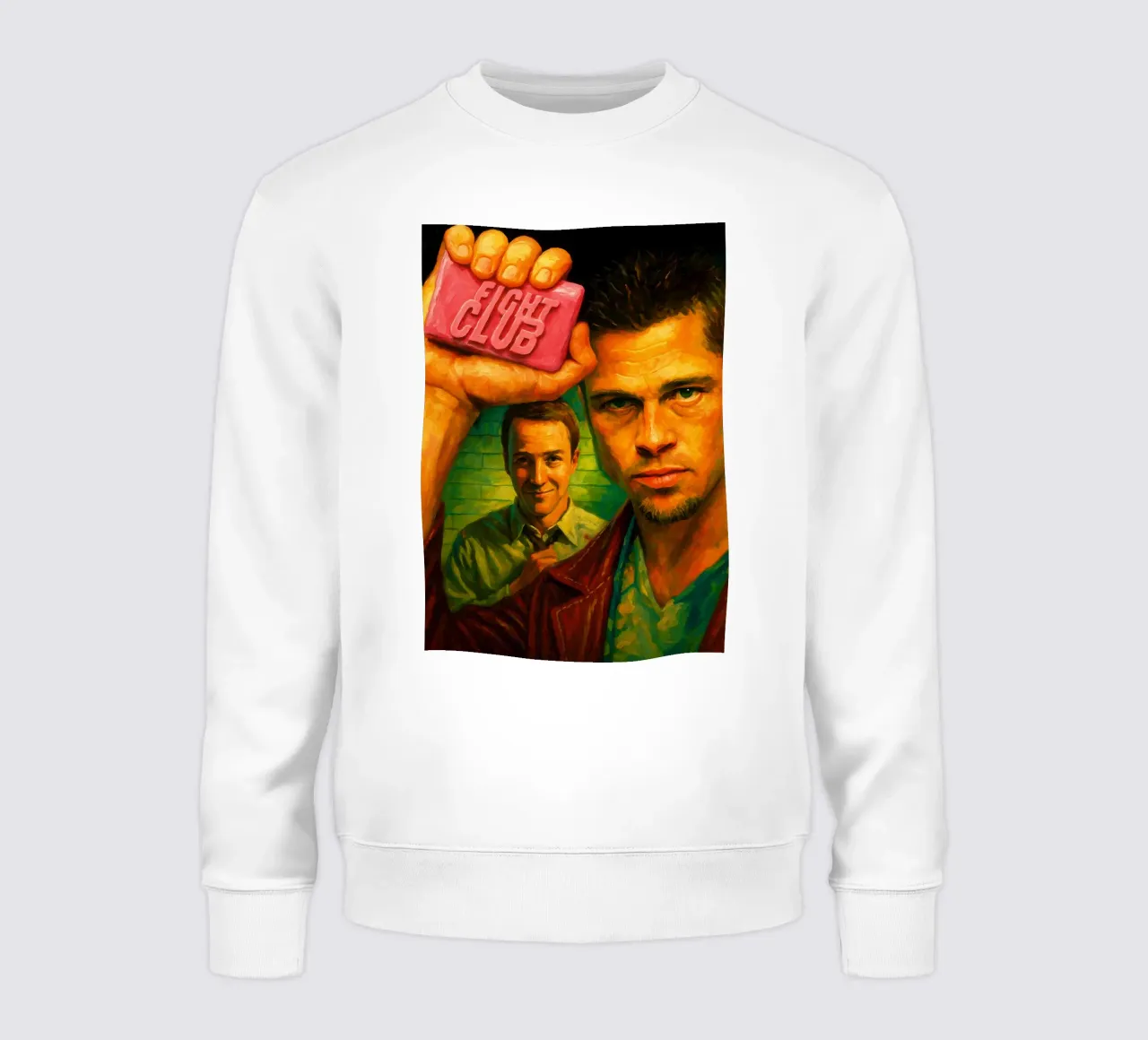 fight club repainting imagination watercolor art sweatshirt by SIQAYA